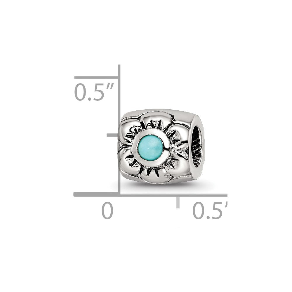Sterling Silver Reflections Turquoise Bead