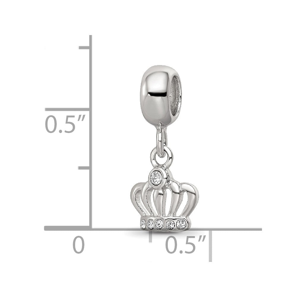 Sterling Silver Reflections Crystals Crown Dangle Bead