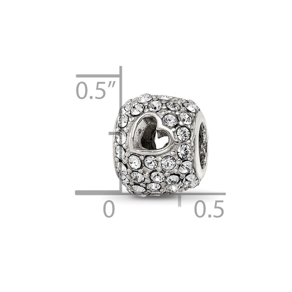 Sterling Silver Reflections Preciosa Crystal Heart Cut-Out Bead
