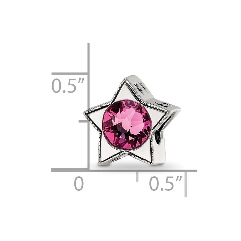 Sterling Silver Reflections Preciosa Crystal Oct. Birthstone Star Bead