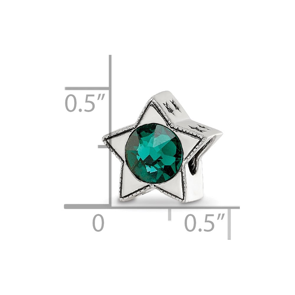 Sterling Silver Reflections Preciosa Crystal May Birthstone Star Bead