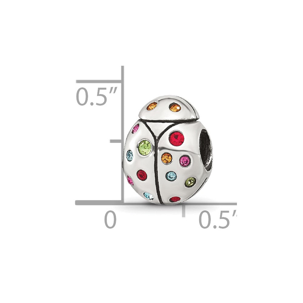 Sterling Silver Reflections Multi-color CZ Bug Bead