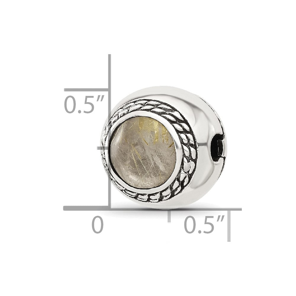 Sterling Silver Reflections Carnelian Stone Hinged Bead