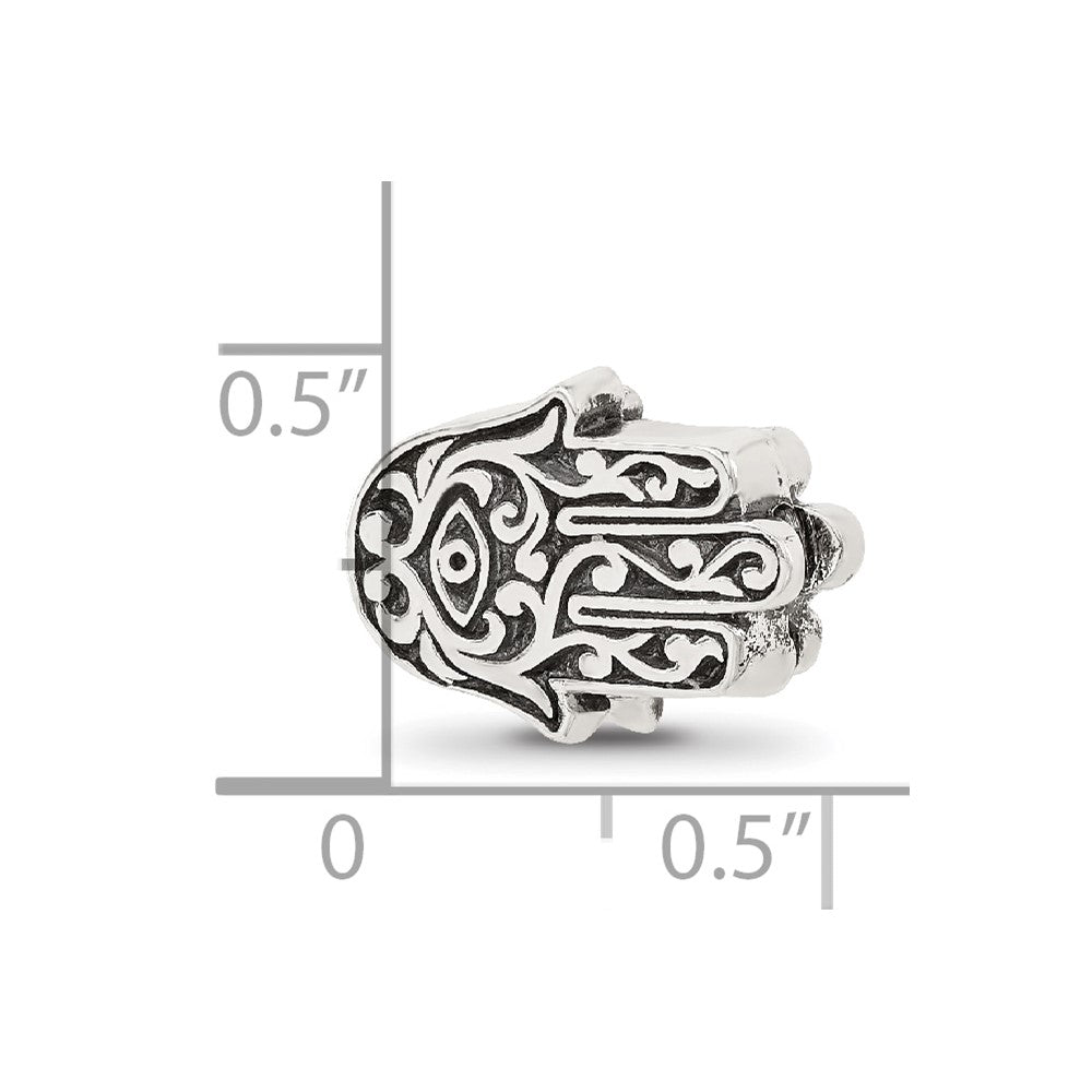 Sterling Silver Reflections Hamsa Hinged Bead