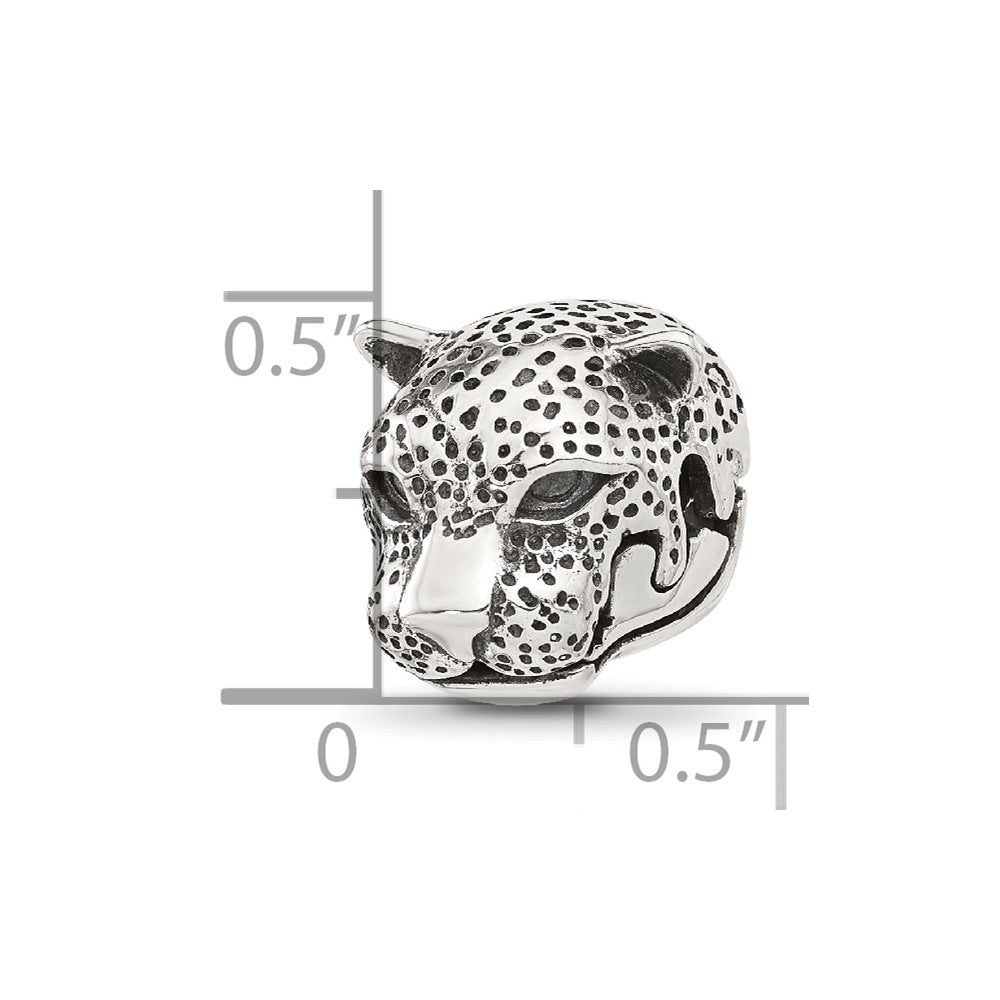 Sterling Silver Reflections Polished Jaguar Head Hinged Bead