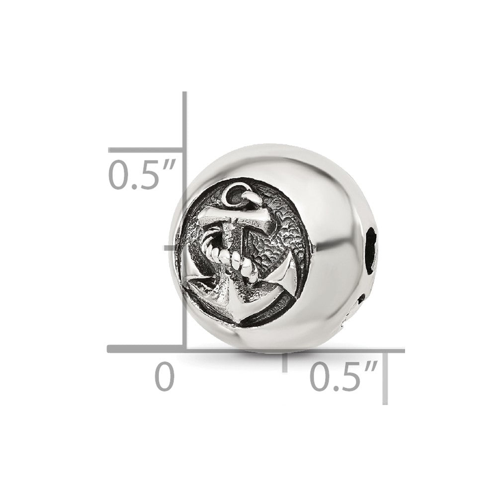Sterling Silver Reflections Polished Circle Anchor Hinged Bead