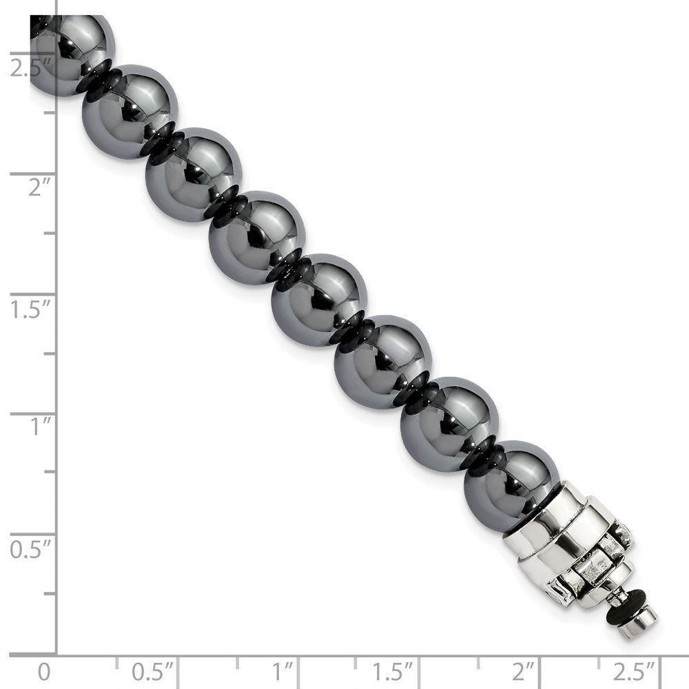 Sterling Silver Reflections 10mm Hematite Beaded 8.5in Bracelet/Bead not included, sold seperately