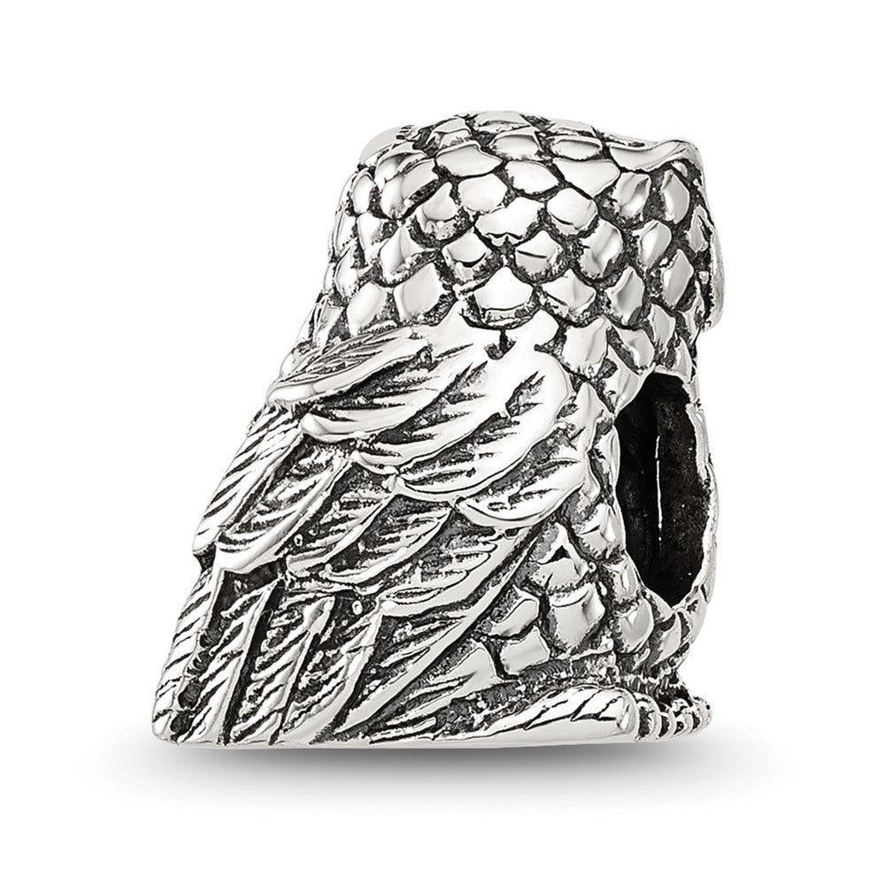 Sterling Silver Reflections Polished Owl Bead
