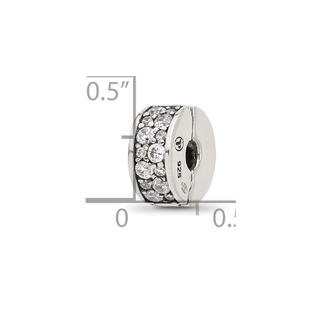 Sterling Silver Reflections Cluster CZ Clip Bead