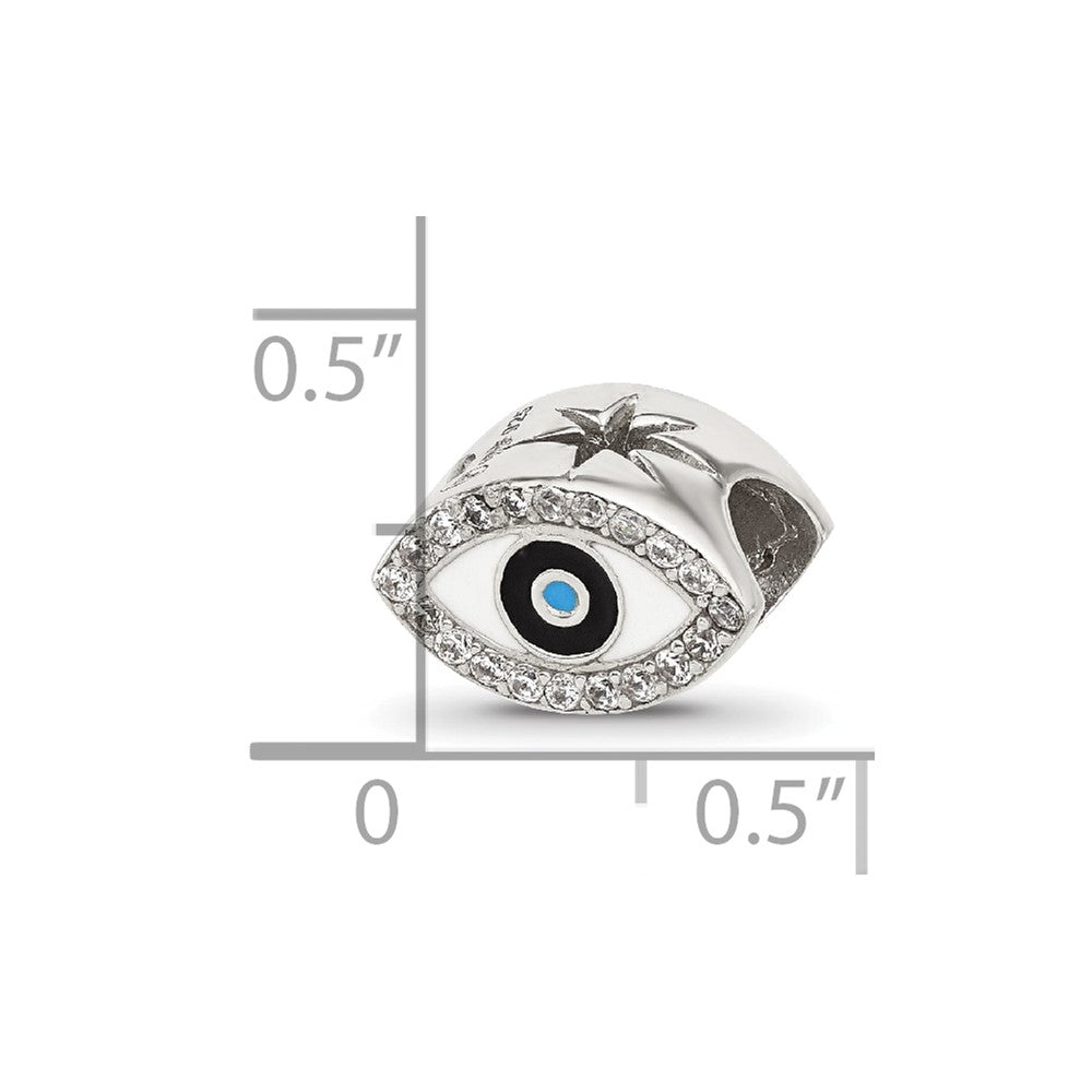 Sterling Silver Reflections Enameled and CZ Eye Bead