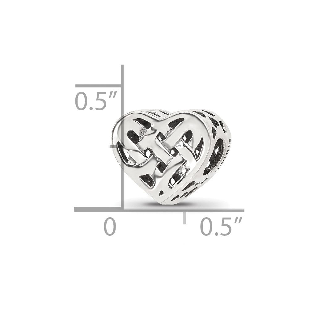 Sterling Silver Reflections Woven Heart Bead