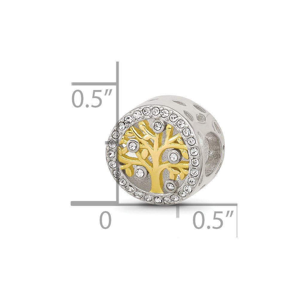 Sterling Silver Reflections Crystal & Gold-tone Family Tree Bead