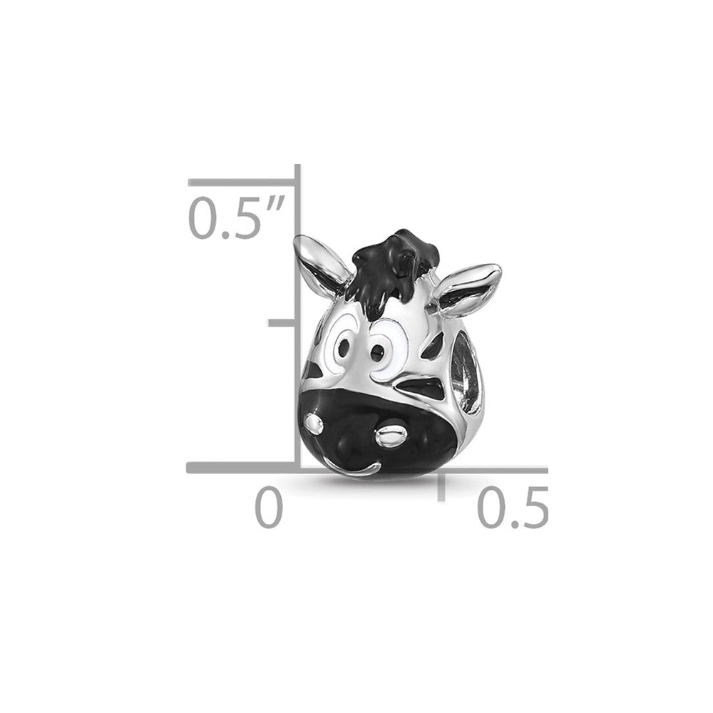 Sterling Silver Reflections Enamel Zebra Face Bead