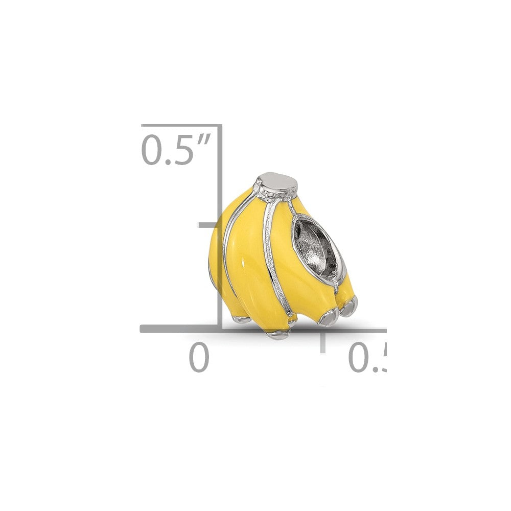 Sterling Silver Reflections Enamel Banana Bunch Bead