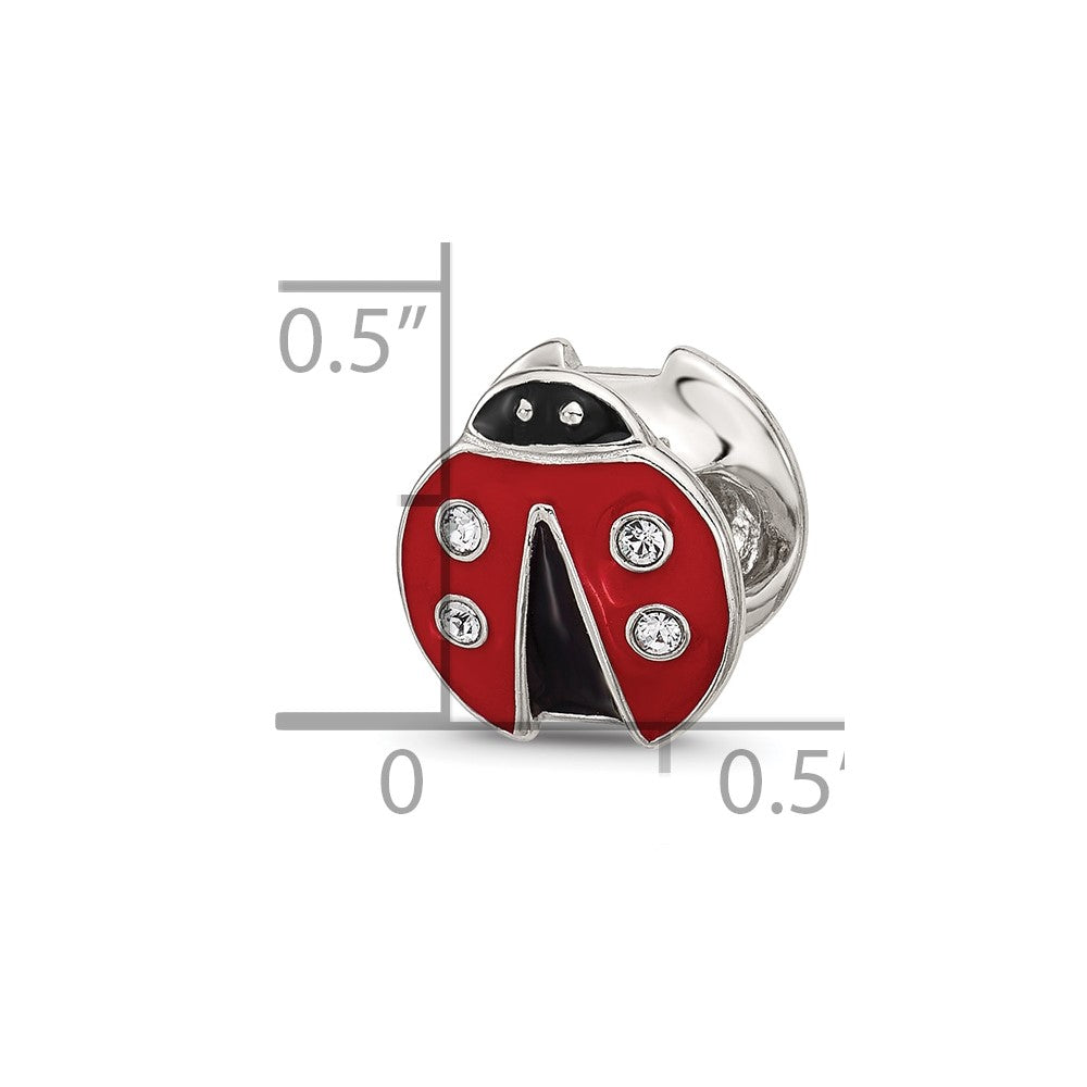 Sterling Silver Reflections Enamel Bug With Crystal Bead
