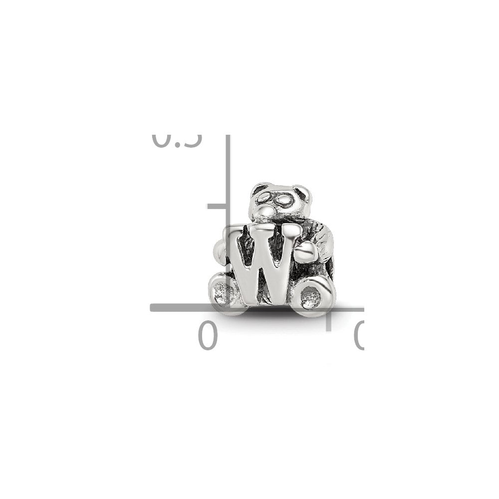 Sterling Silver Reflections Letter W Bead