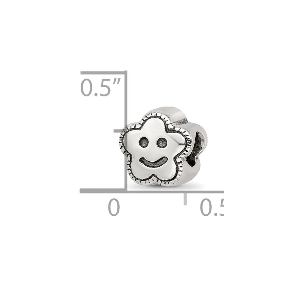 Sterling Silver Reflections Smiley Flower Bead