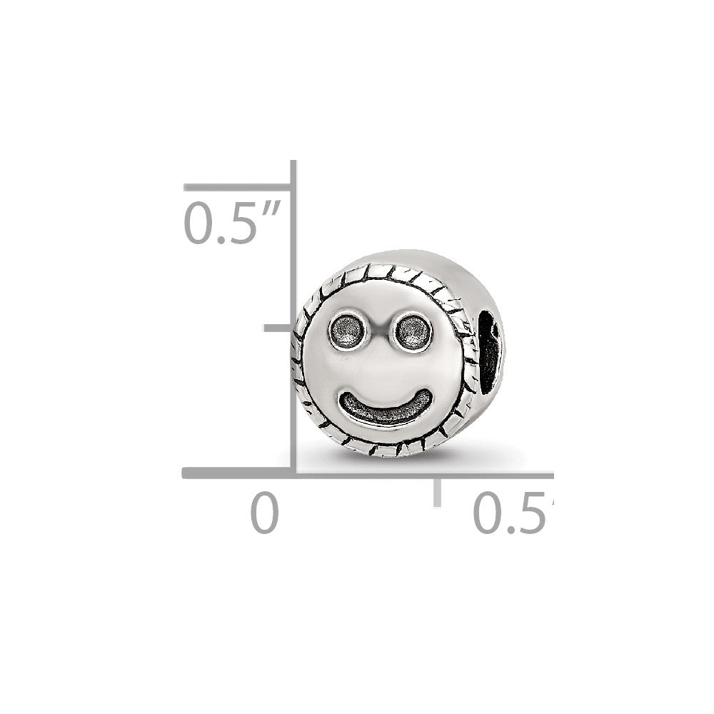 Sterling Silver Reflections Smiley Face Bead