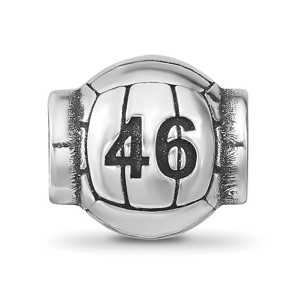 Sterling Silver Reflection Personalized Volleyball Bead