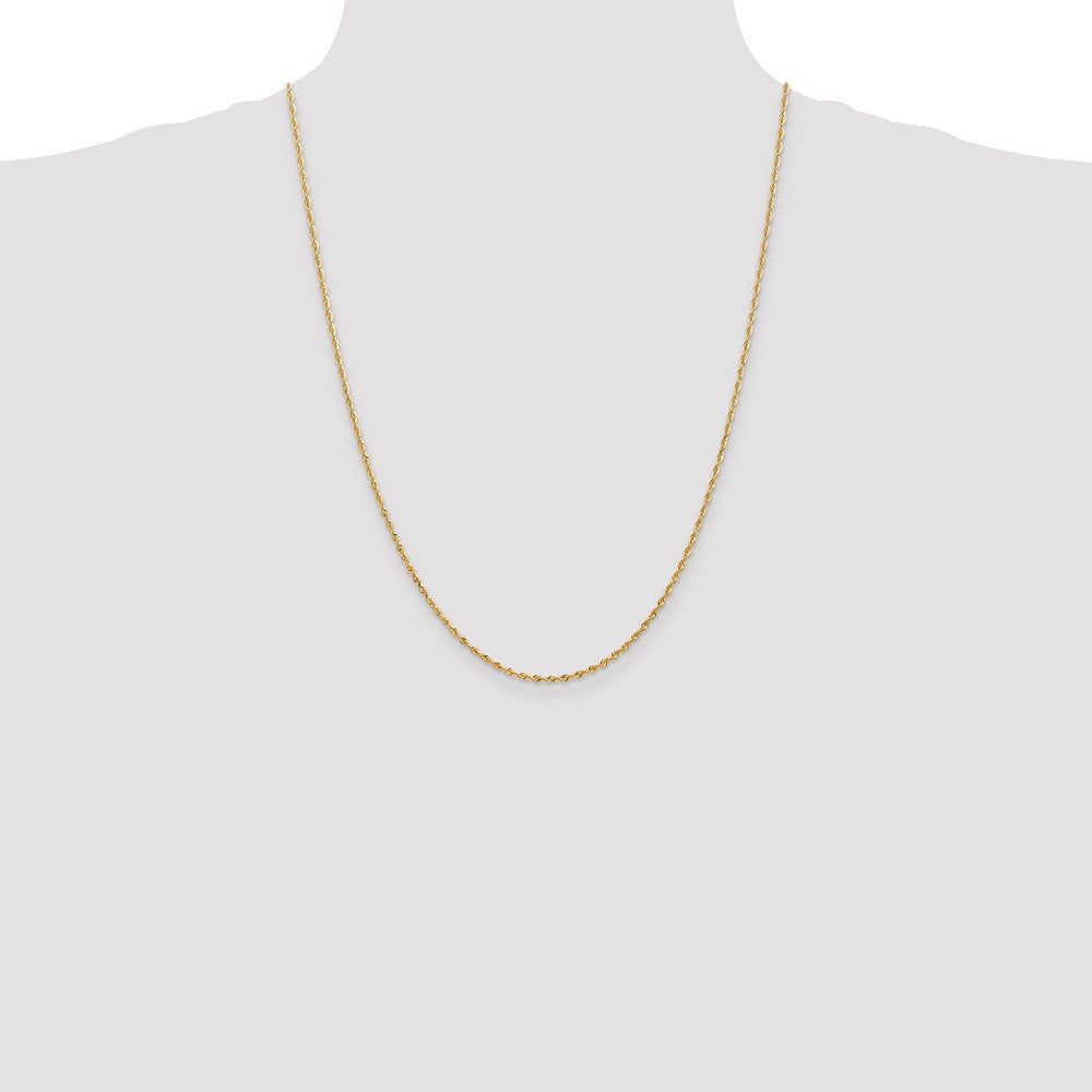 14K 24 Inch 1.85mm Diamond-cut Quadruple Rope Lobster Clasp Chain