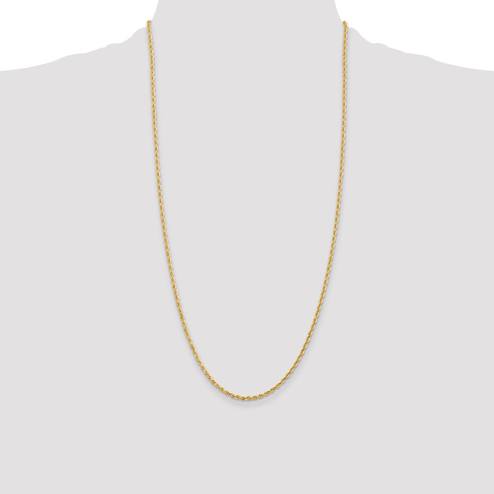 14K 28 Inch 2.25mm Diamond-cut Quadruple Rope Lobster Clasp Chain