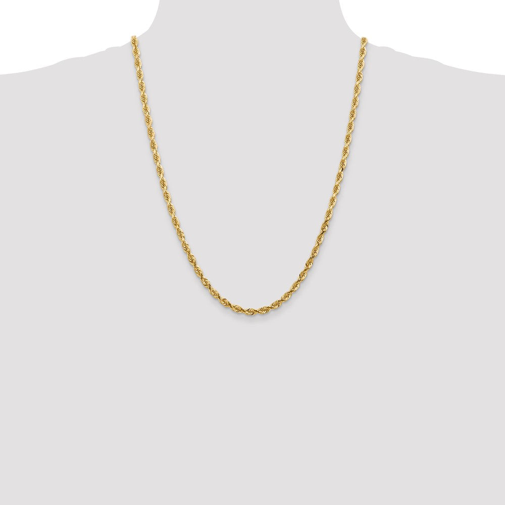 14K 24 Inch 4.5mm Diamond-cut Quadruple Rope Lobster Clasp Chain