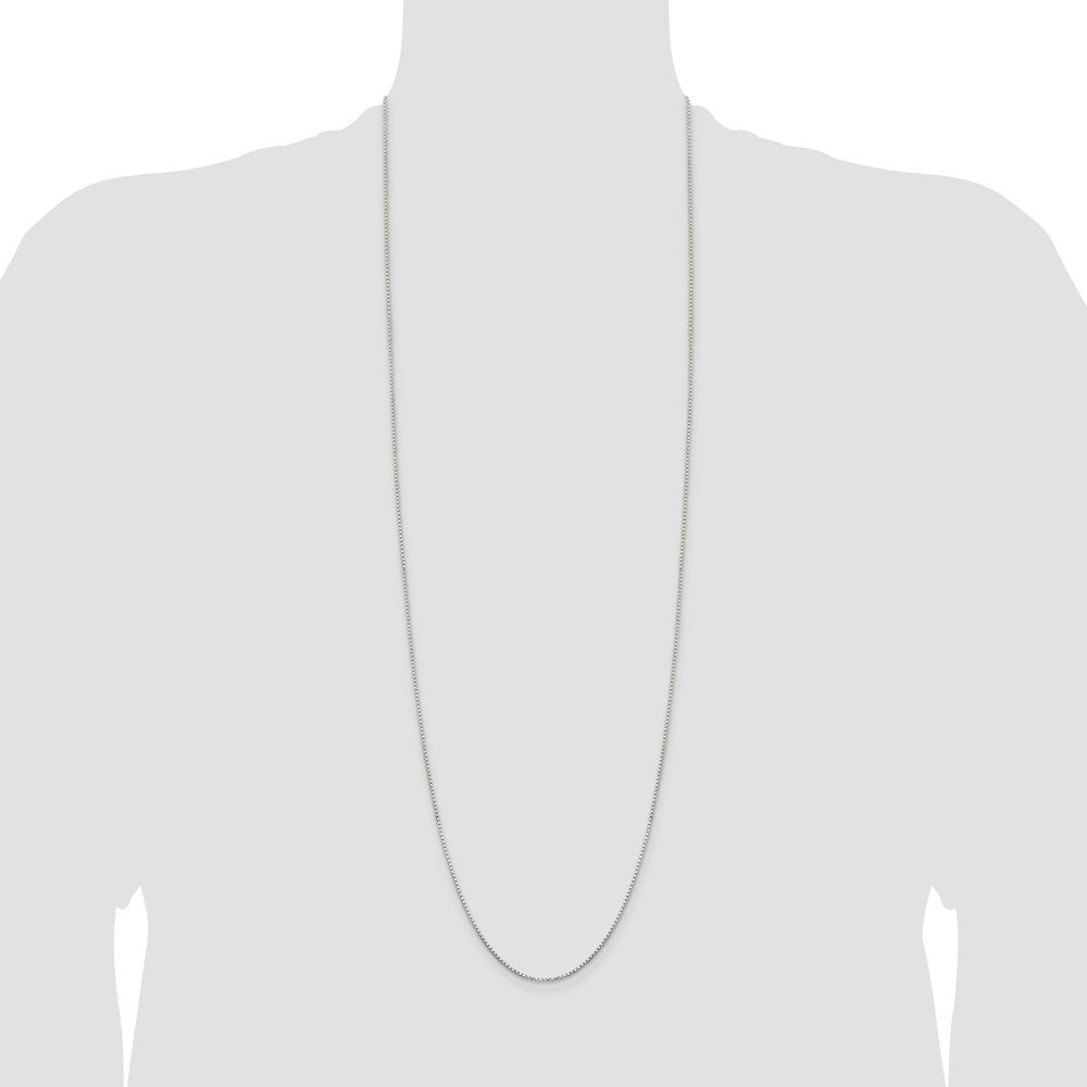 Sterling Silver 1.3mm Diamond-cut Round Box Chain