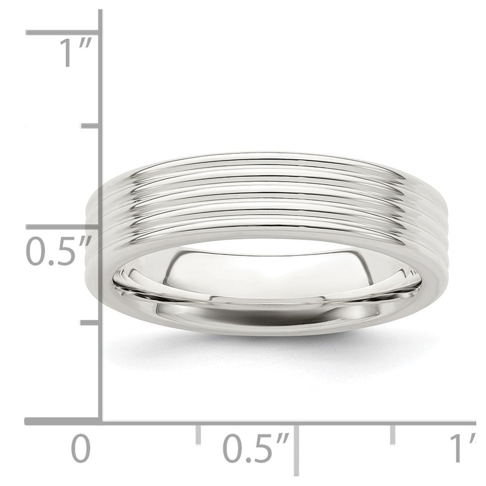 Sterling Silver 5mm Polished 5-Row Fancy Band Size 12