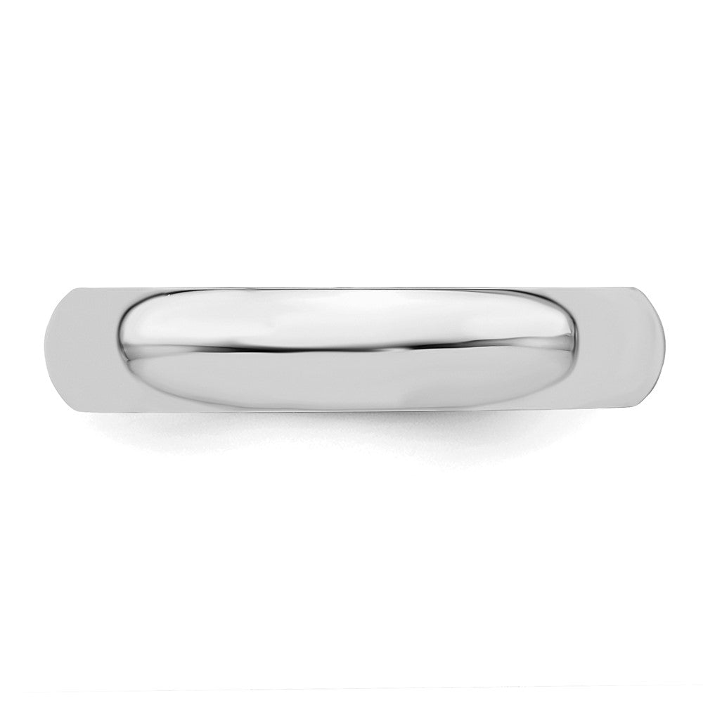 Sterling Silver Rhodium-plated 4mm Half Round Size 12.5 Band