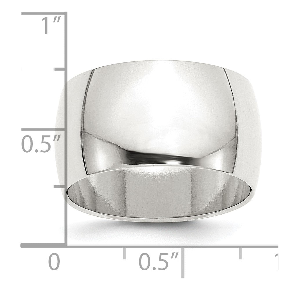 Sterling Silver 12mm Half Round Size 14.5 Band