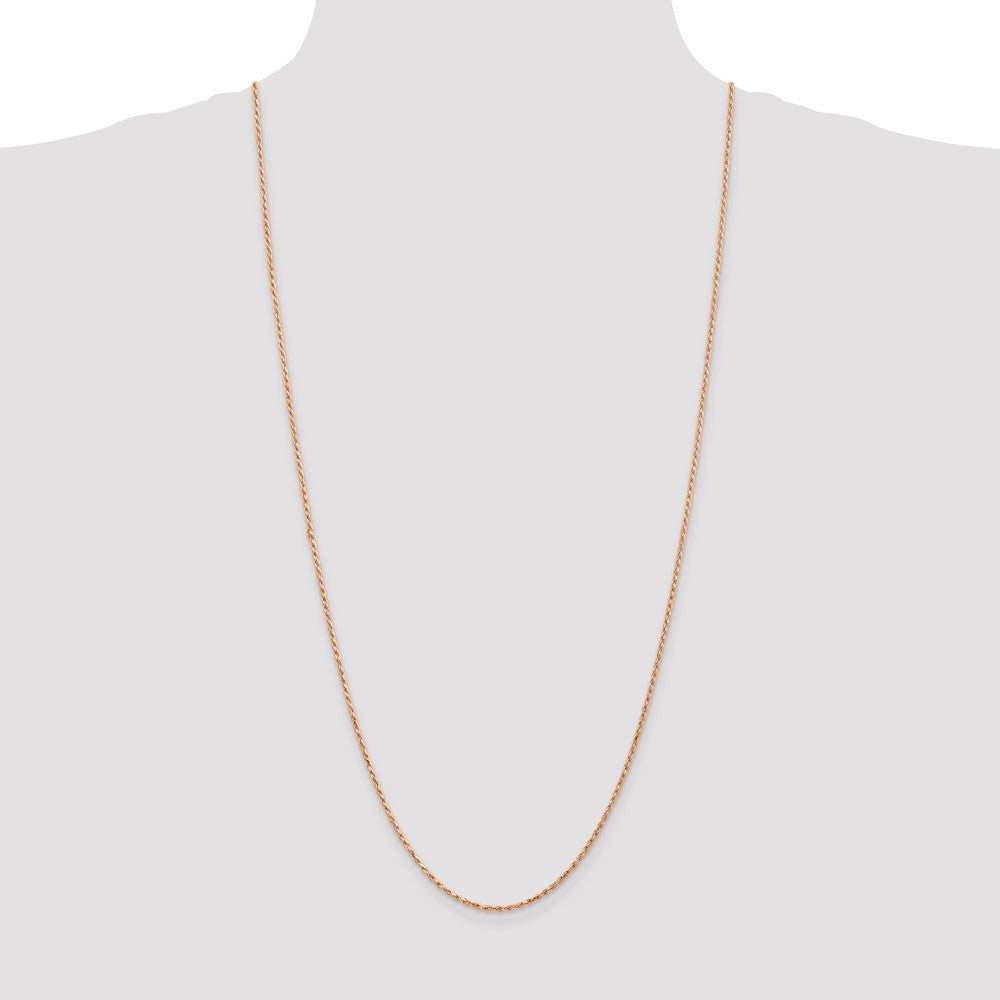 14K Rose Gold 30 inch 1.8mm Diamond-cut Made Rope with Lobster Clasp Chain