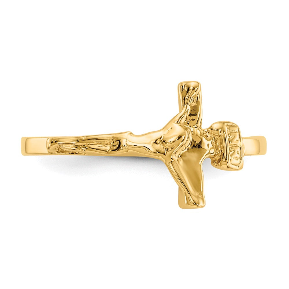 14k Yellow Gold Childs Polished Crucifix Ring