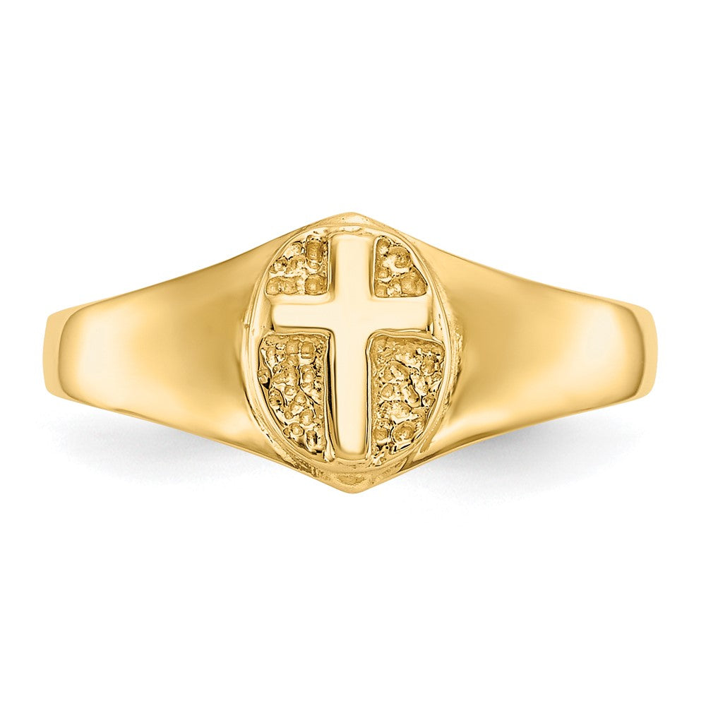 14k Yellow Gold Childs Polished Open Cross Ring