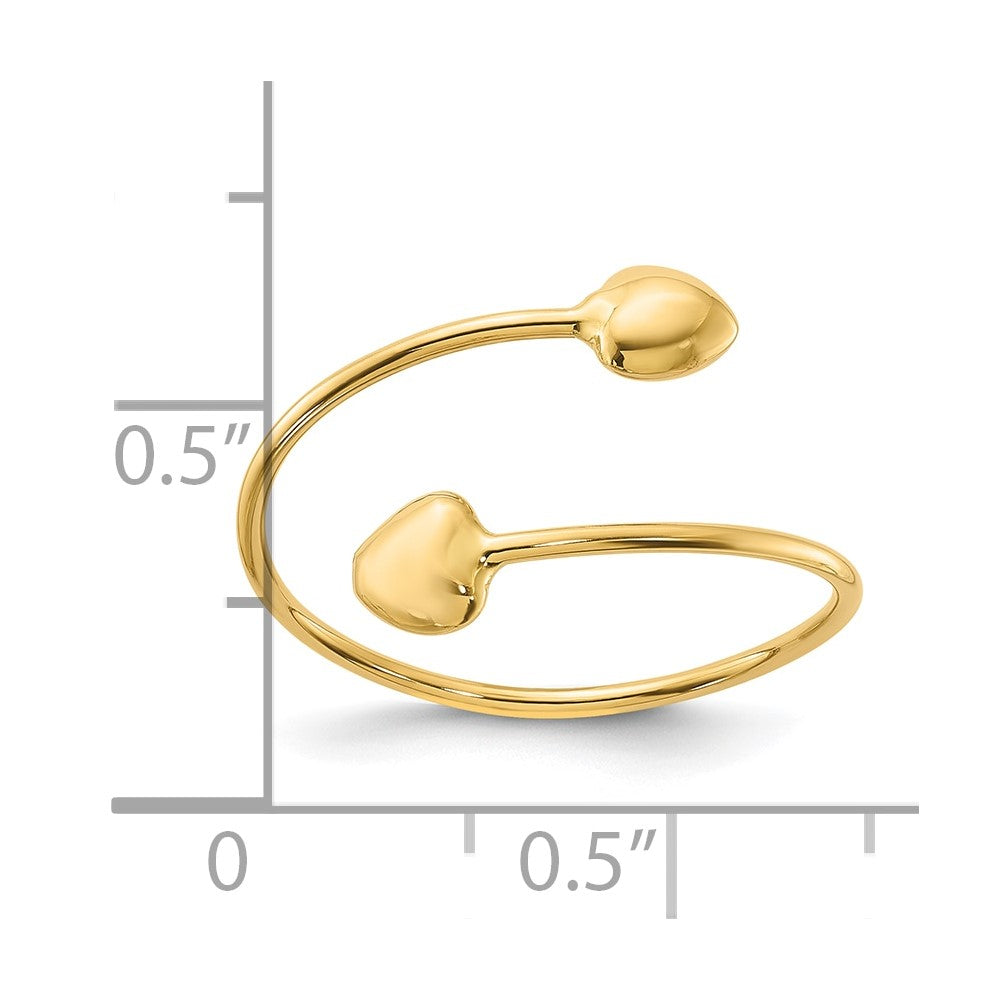 14K Polished Adjustable Heart Ring