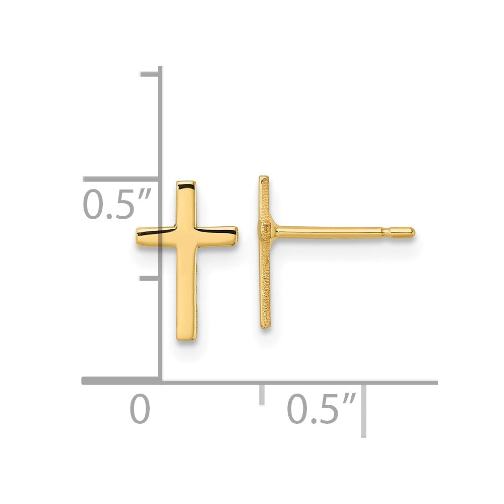 14k Polished Cross Earrings