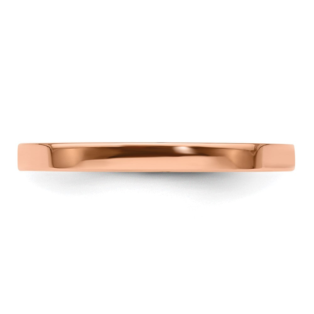 14k Rose Gold 2mm Lightweight Flat Wedding Band Size 11