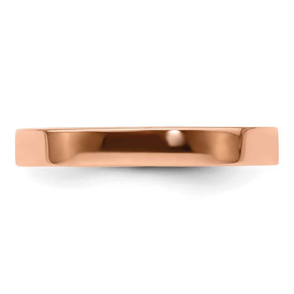 14k Rose Gold 3mm Lightweight Flat Wedding Band Size 13