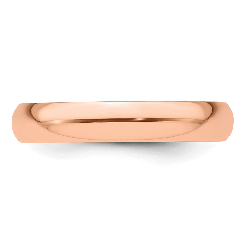 14k Rose Gold 4mm Half Round Wedding Band Size 12.5