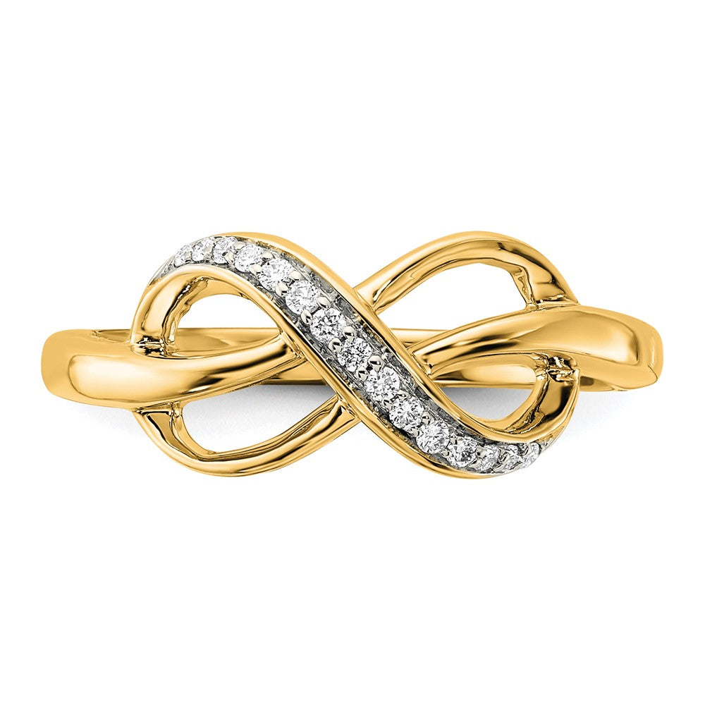 14k Yellow Gold Diamond Infinity Ring
