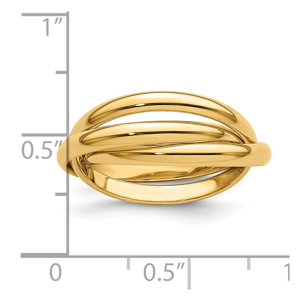 14k Polished Rolling Ring Size 4.5