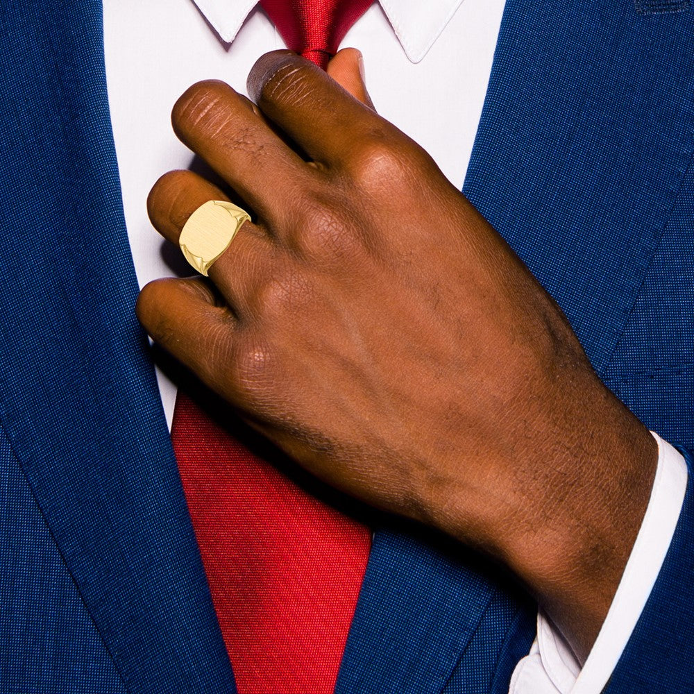 10k 15.0x16.5mm Closed Back Men's Signet Ring