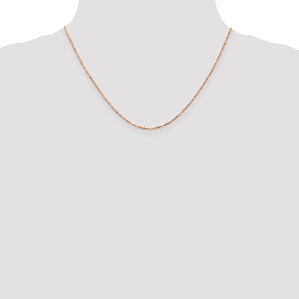 14K Rose Gold 18 inch .8mm Rope with Spring Ring Clasp Chain