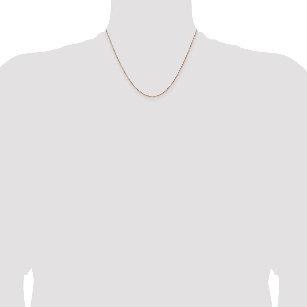 14K Rose Gold 18 inch 1.15mm Rope with Spring Ring Clasp Chain