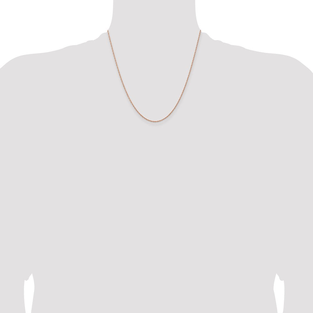 14K Rose Gold 20 inch 1.15mm Rope with Spring Ring Clasp Chain