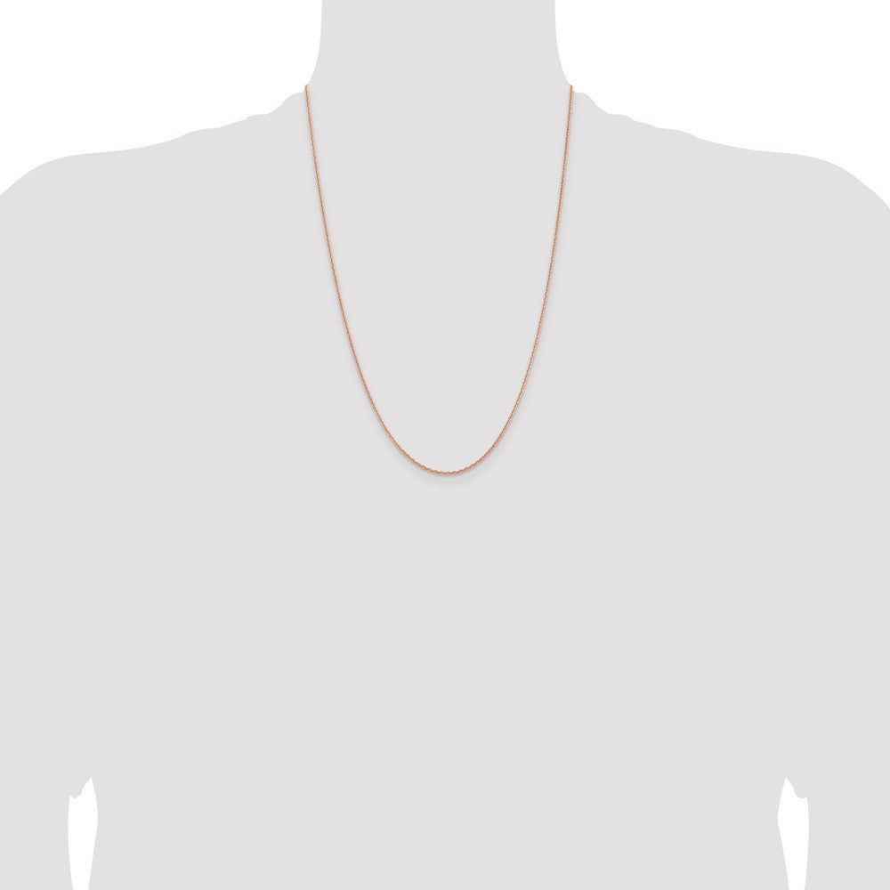 14K Rose Gold 24 inch 1.8mm Diamond-cut Cable with Lobster Clasp Chain