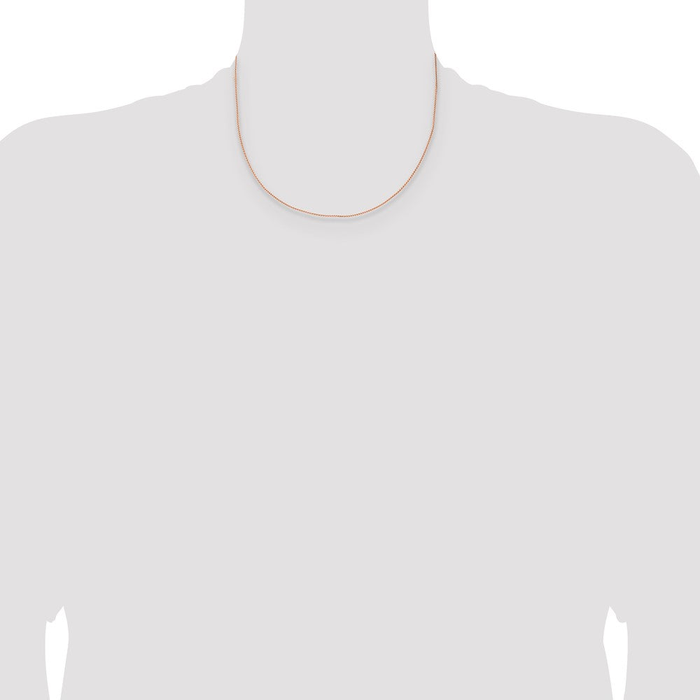14K Rose Gold 18 inch 1mm Solid Polished Spiga with Lobster Clasp Chain