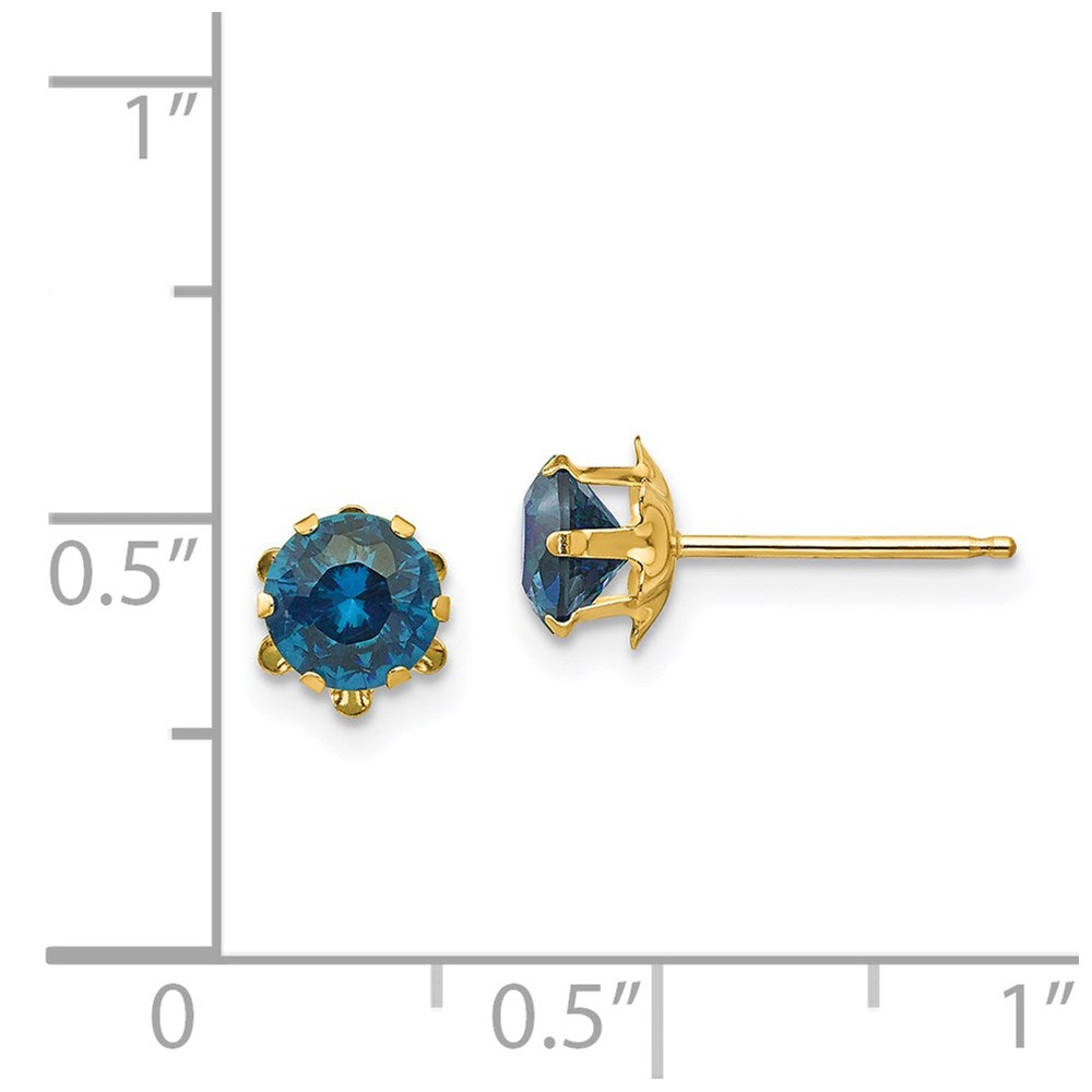 14k Madi K 5mm CZ Birthstone (Dec) Earrings
