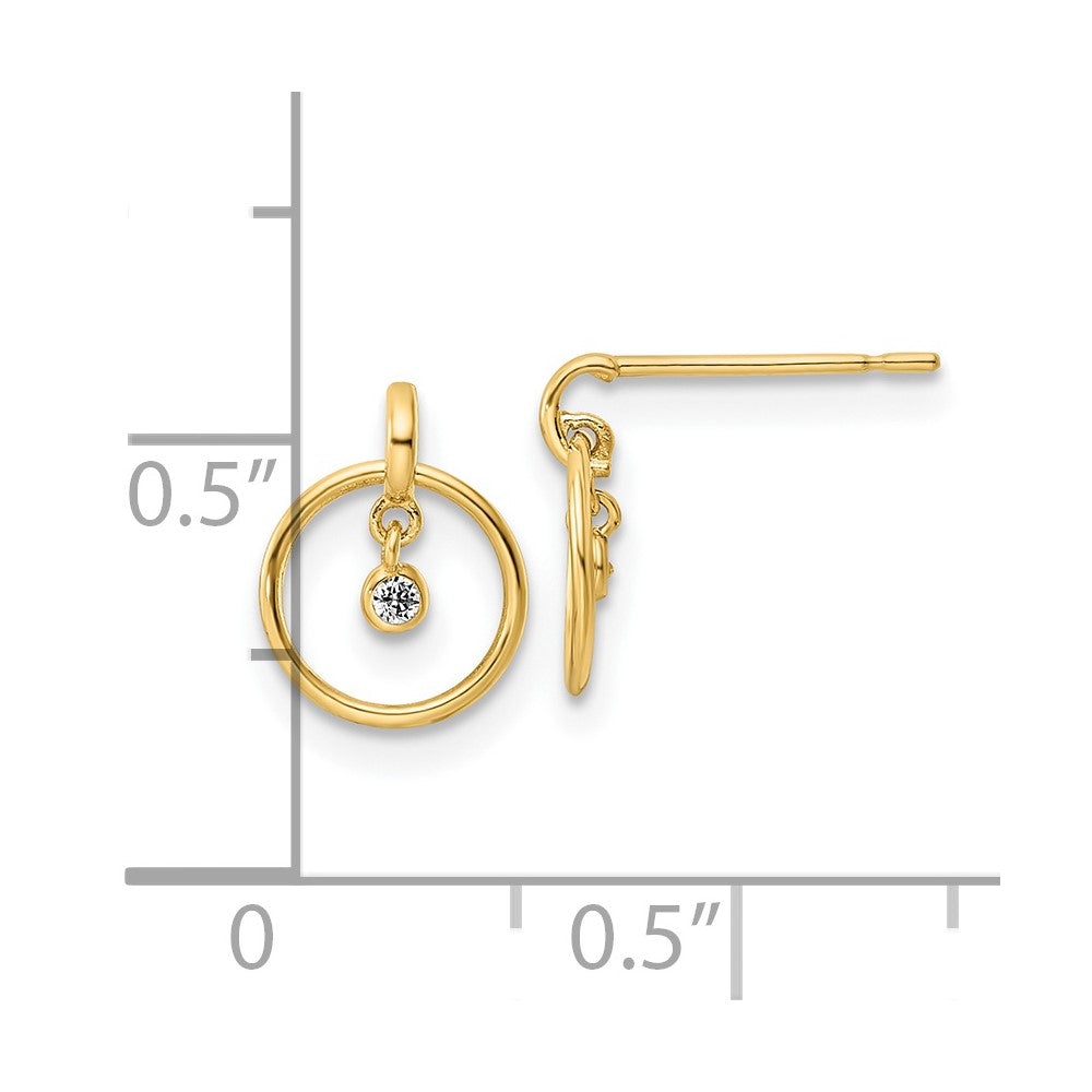 14K Madi K CZ Dangle Post Earrings