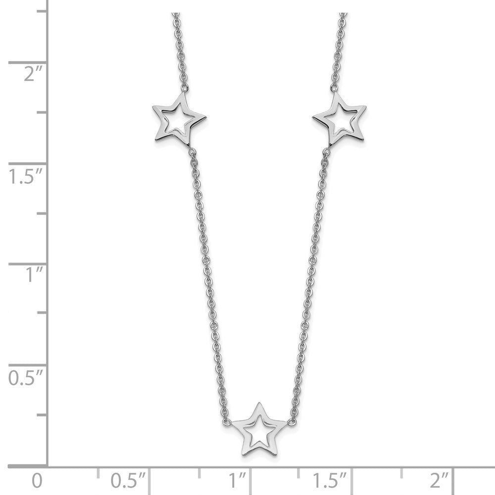 14K White Gold Star w/2in Extension Necklace