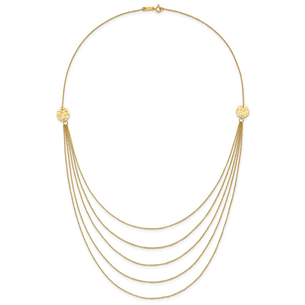 14k Yellow Gold Five Strand Necklace